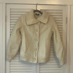 Fjord Fashion vintage jacket cream button 36 women Scandinavian wool Nordic